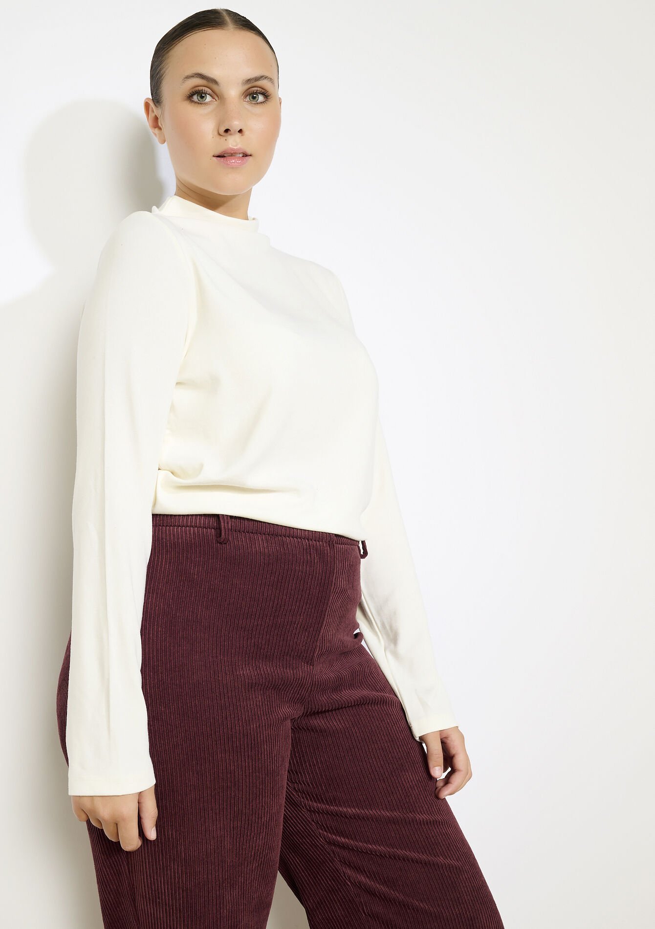 T-shirt manches longues col roulé, T-shirt manches longues col roulé, , front