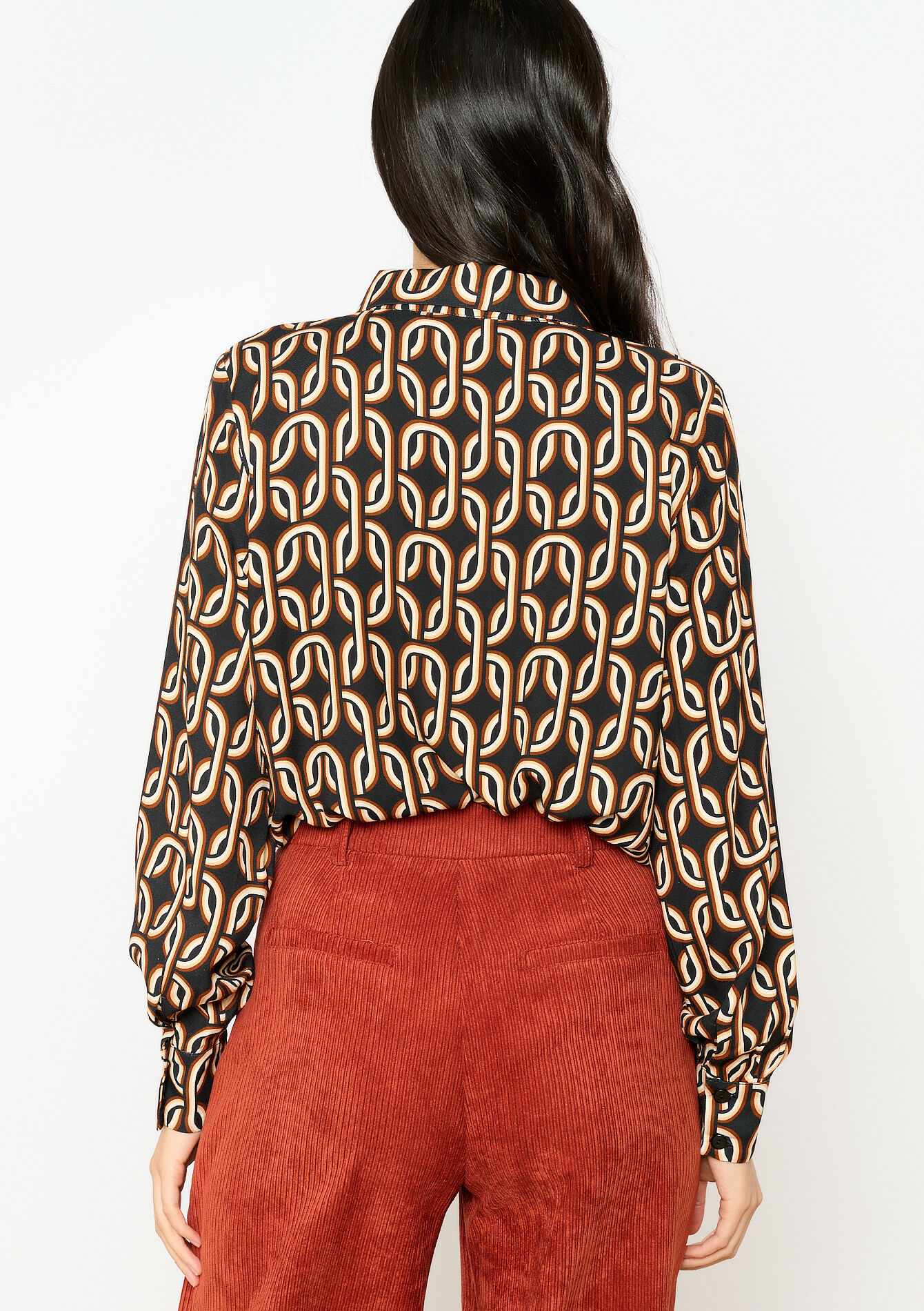 Hemd met retroprint, Hemd met retroprint - BLACK/CAMEL - 05702377_2607