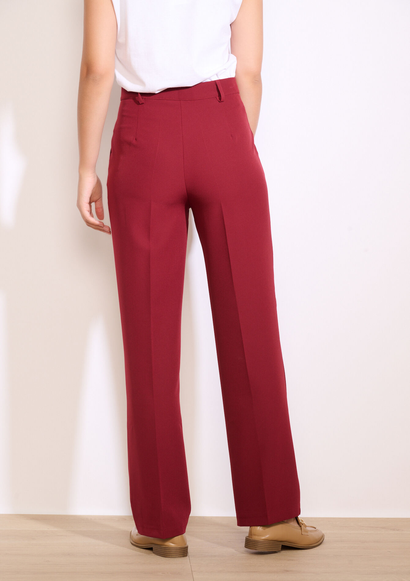 Pantalon droit élégant, Pantalon droit élégant - AUBERGINE - 06100737_1537