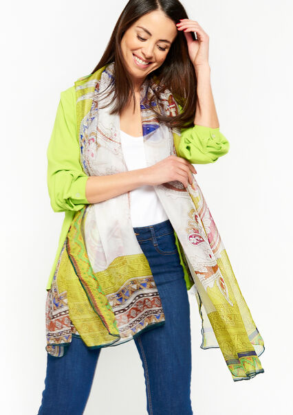 Scarf with paisley print - LIME - 1066426