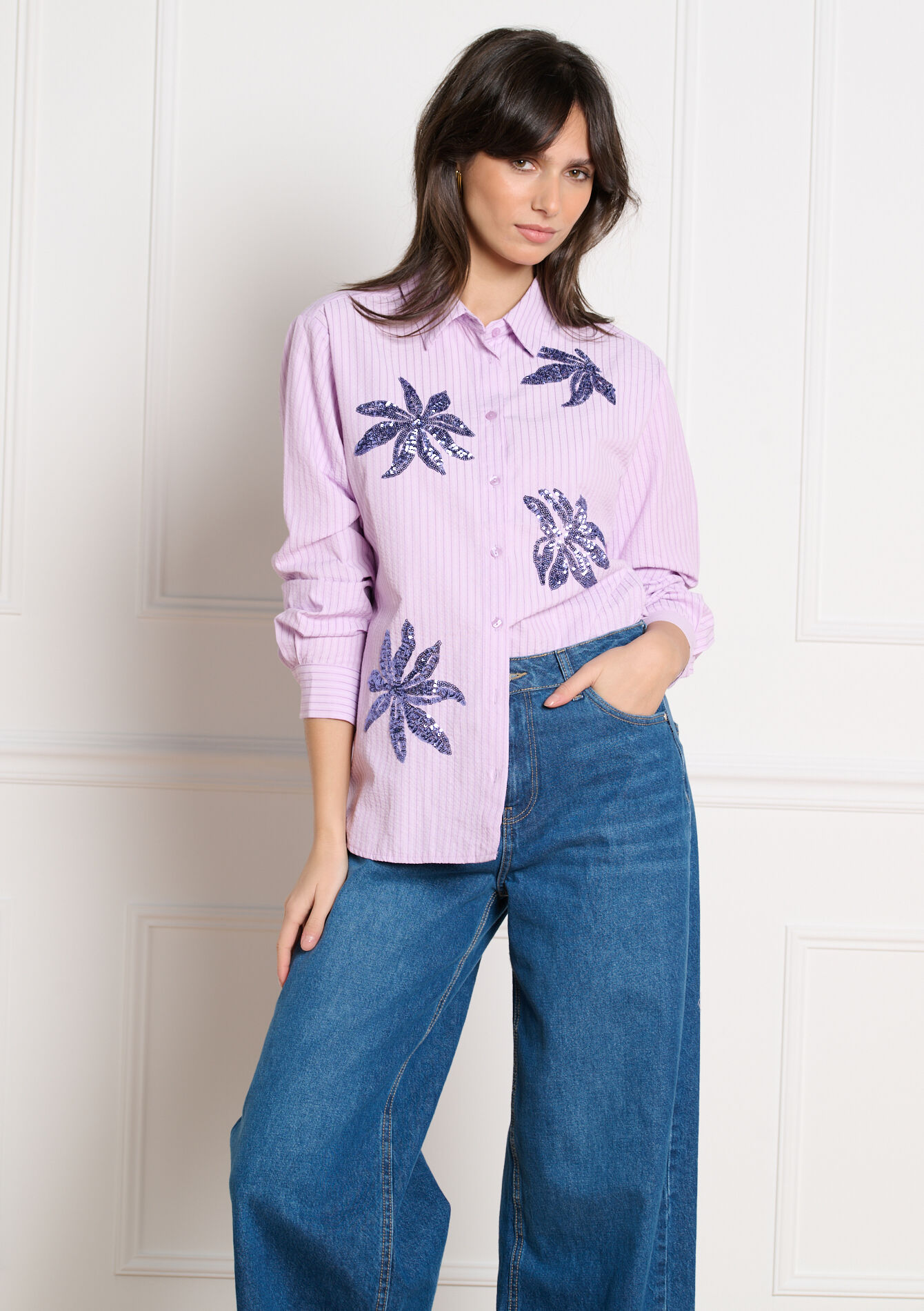 Chemise à sequins, , back