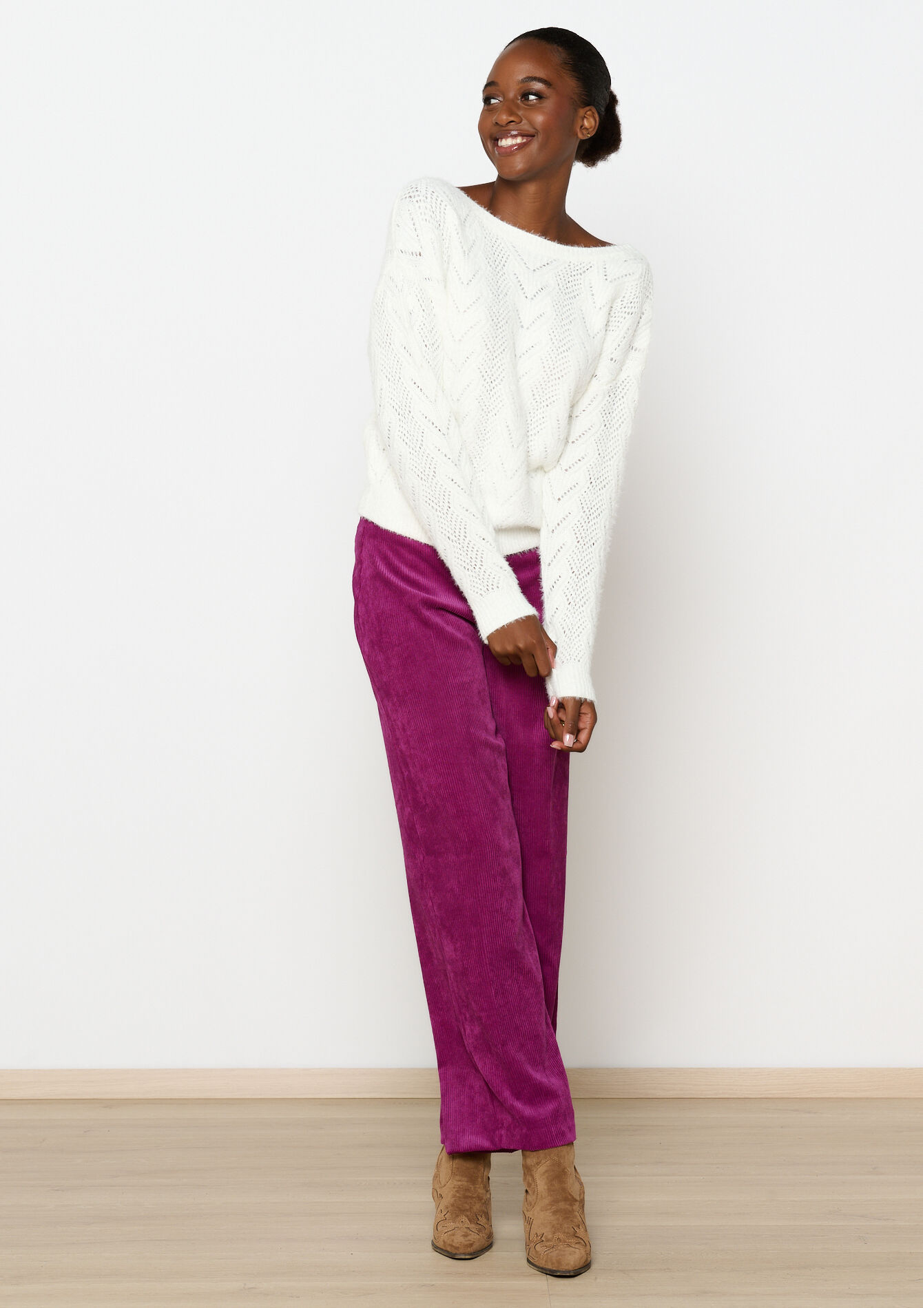 Opengewerkte trui, Opengewerkte trui - OFFWHITE - 04006612_1001