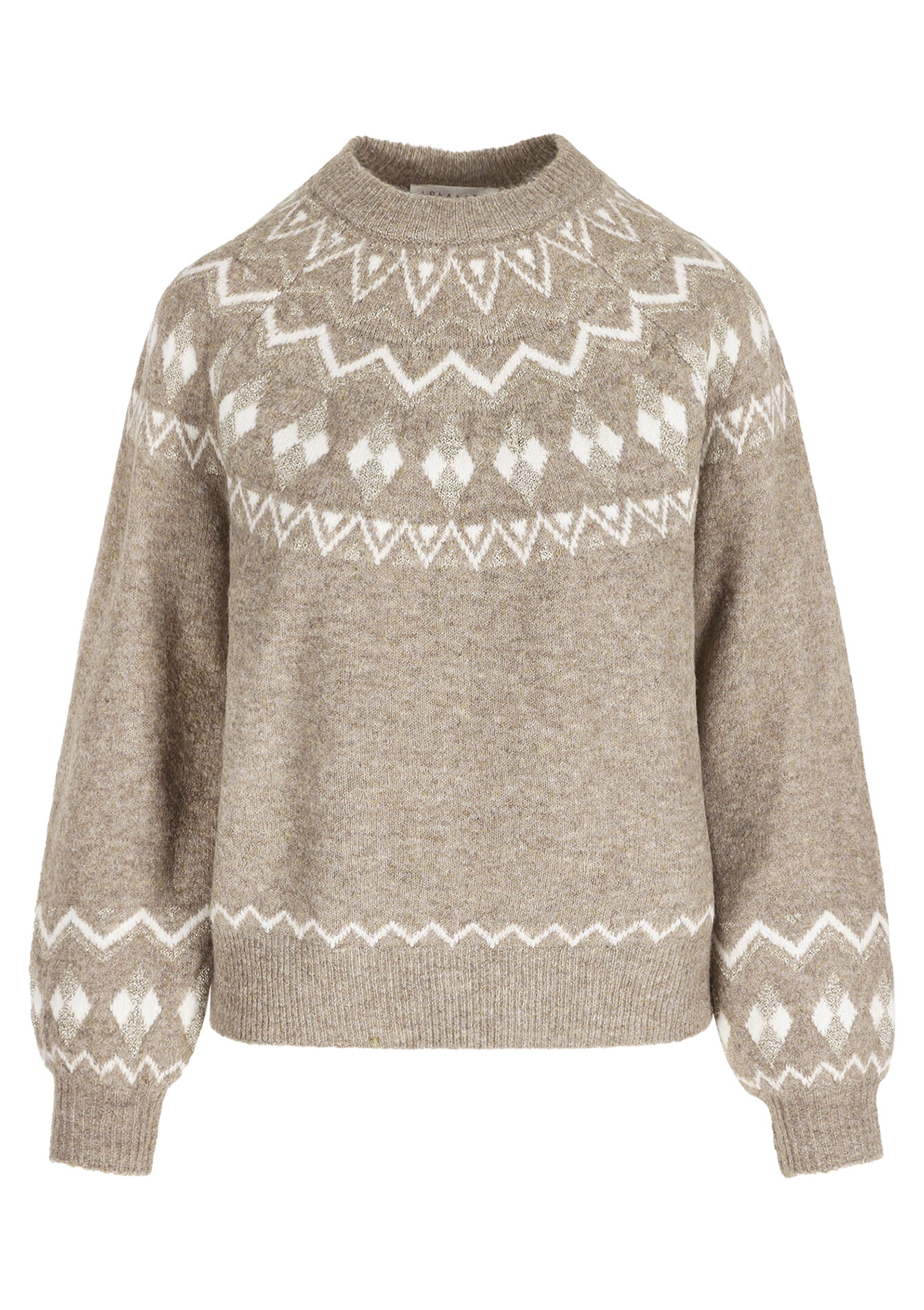 Grafische trui met jacquard - TAUPE - 04006957_1021