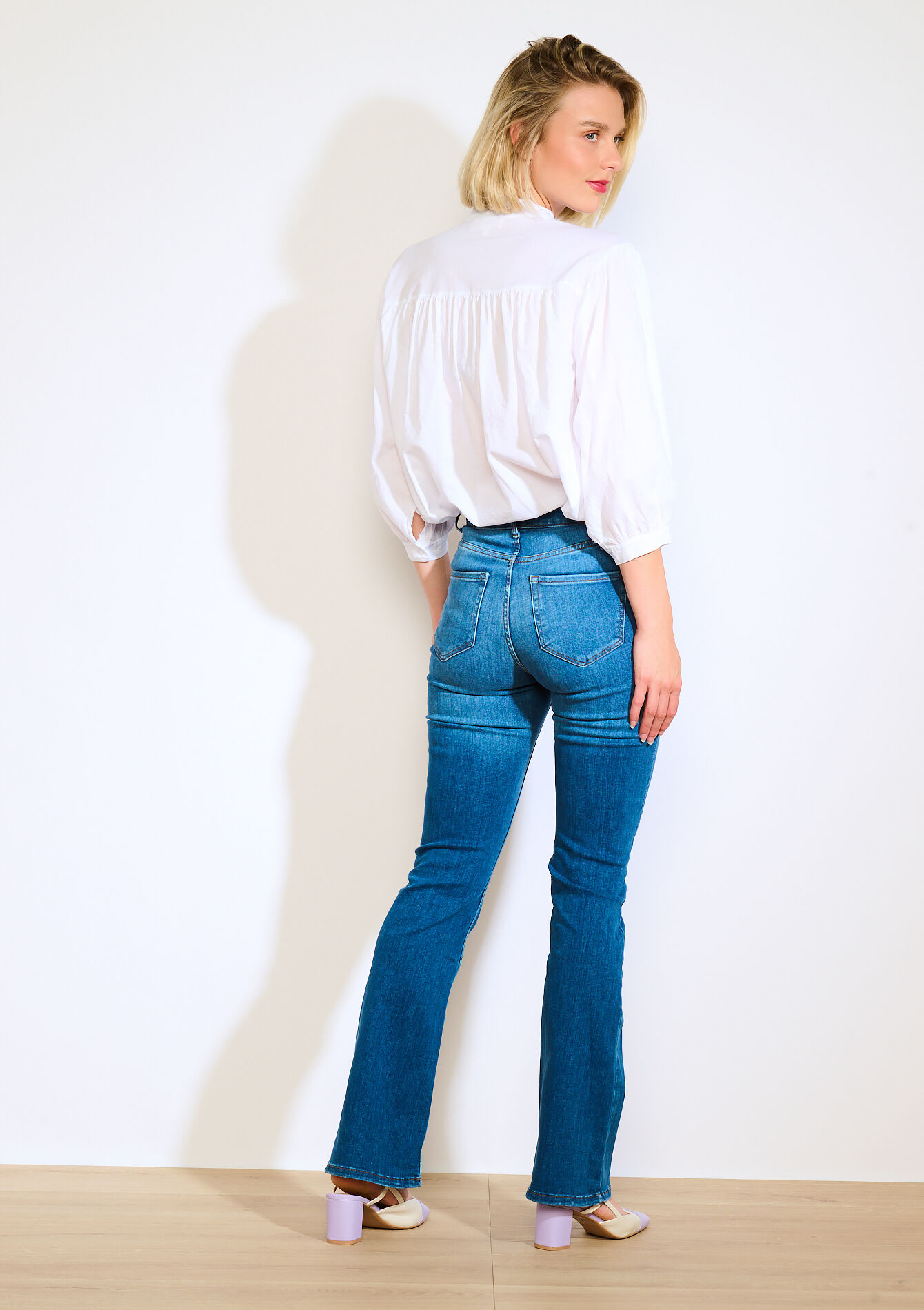 High waist bootcut jeans, High waist bootcut jeans - MEDIUM BLUE - 22000595_0500