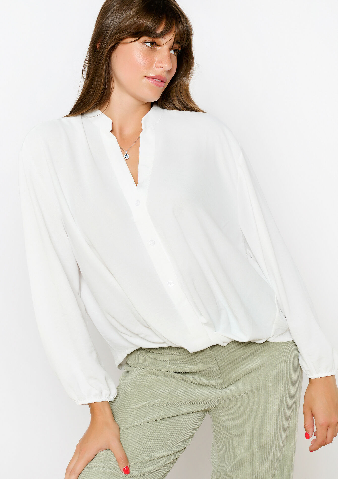 Hemd met tunesische kraag, Hemd met tunesische kraag - OPTICAL WHITE - 05702643_1019