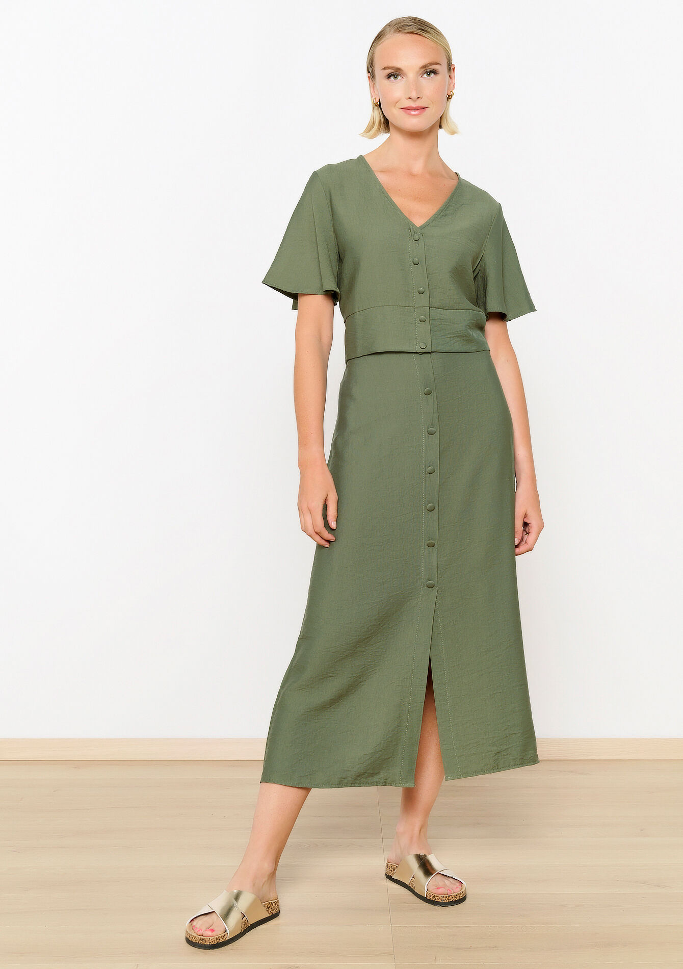 Short blouse, Short blouse - KHAKI MED - 05702622_4327