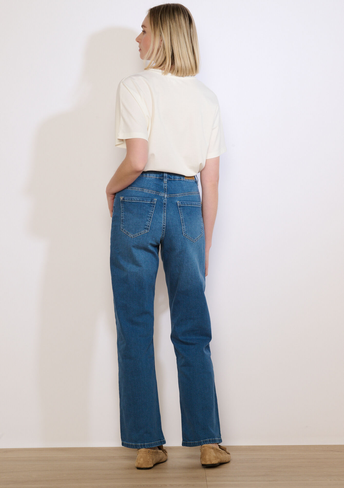 Jeans met hoge taille, Jeans met hoge taille - MEDIUM BLUE - 22000629_0500