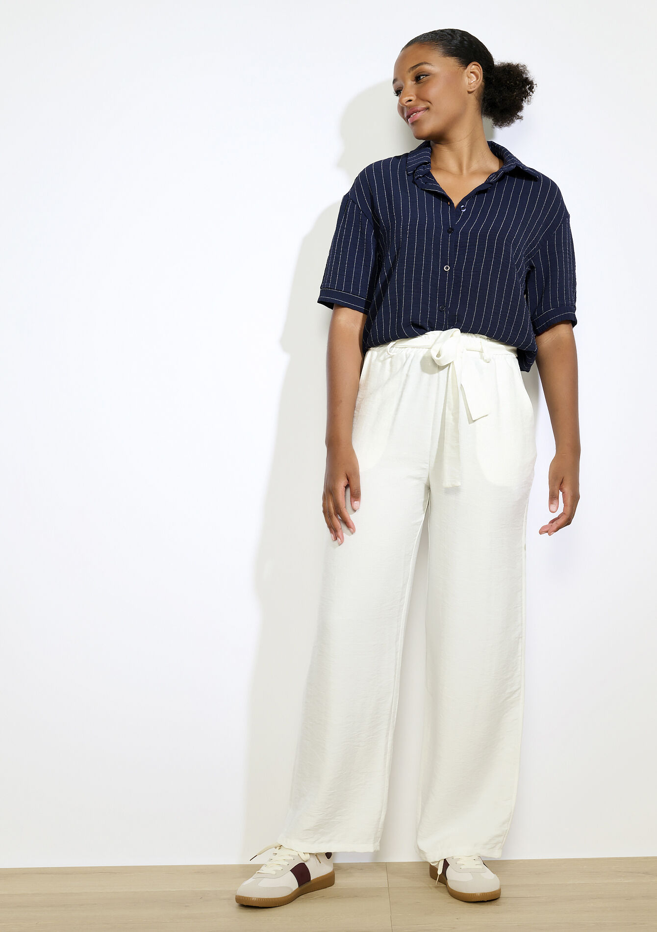 Wijde broek , Wijde broek - BROWN DARK CHOCOLATE - 06601027