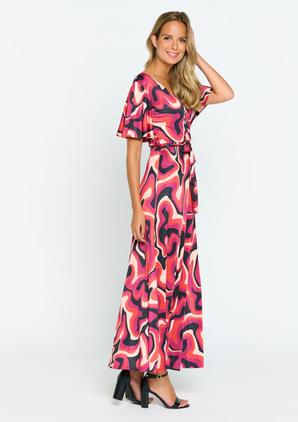 Maxi dress with print - PURPLE CARDINAL - 08601733_2576