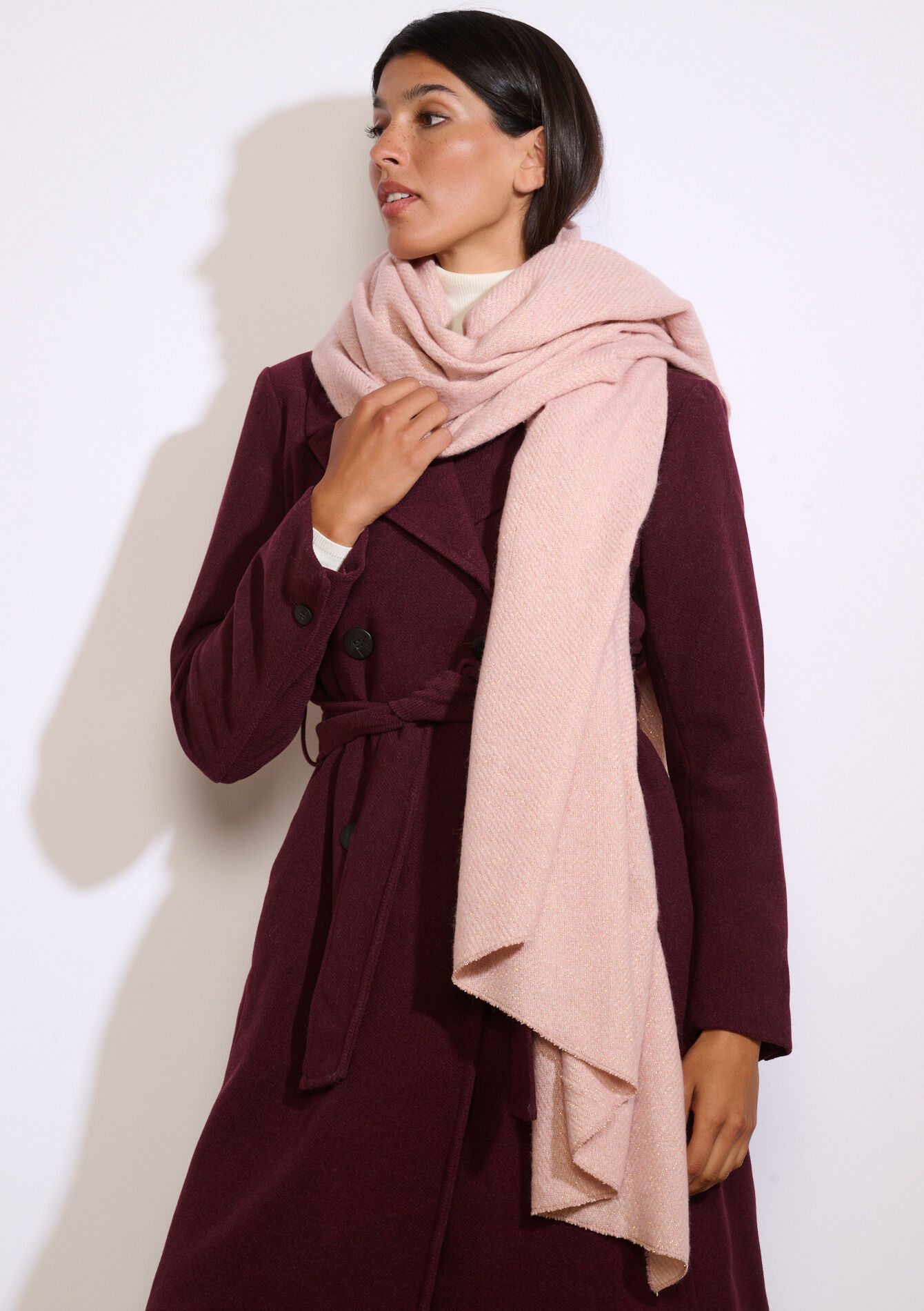 Lurex gemêleerde sjaal, Lurex gemêleerde sjaal - LIGHT PINK - 17101372_1303