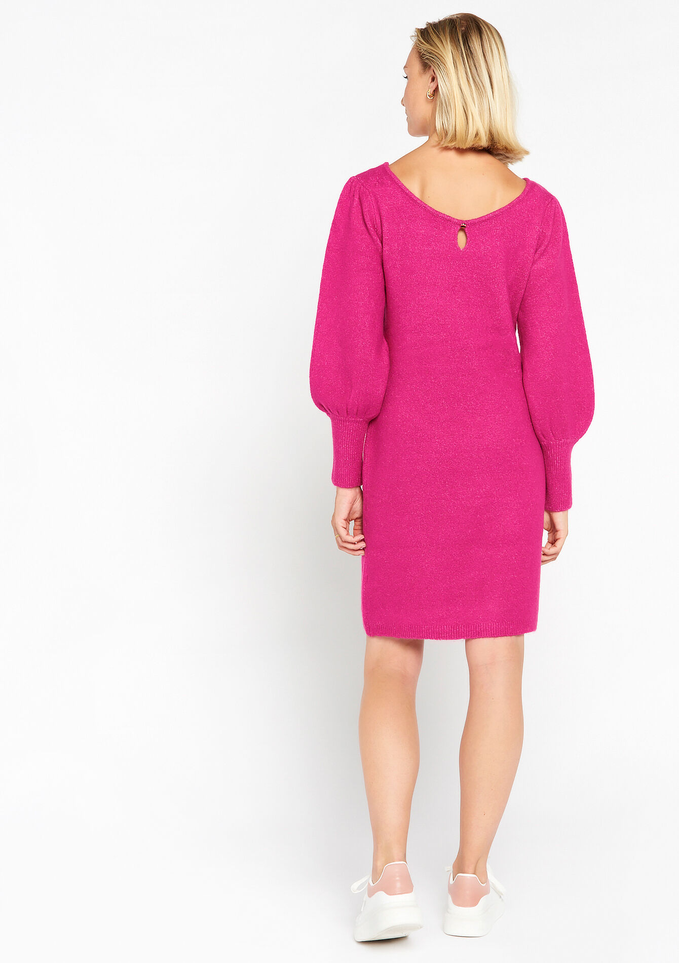 Trui-jurk met boothals, Trui-jurk met boothals - FUCHSIA - 08601932_5626