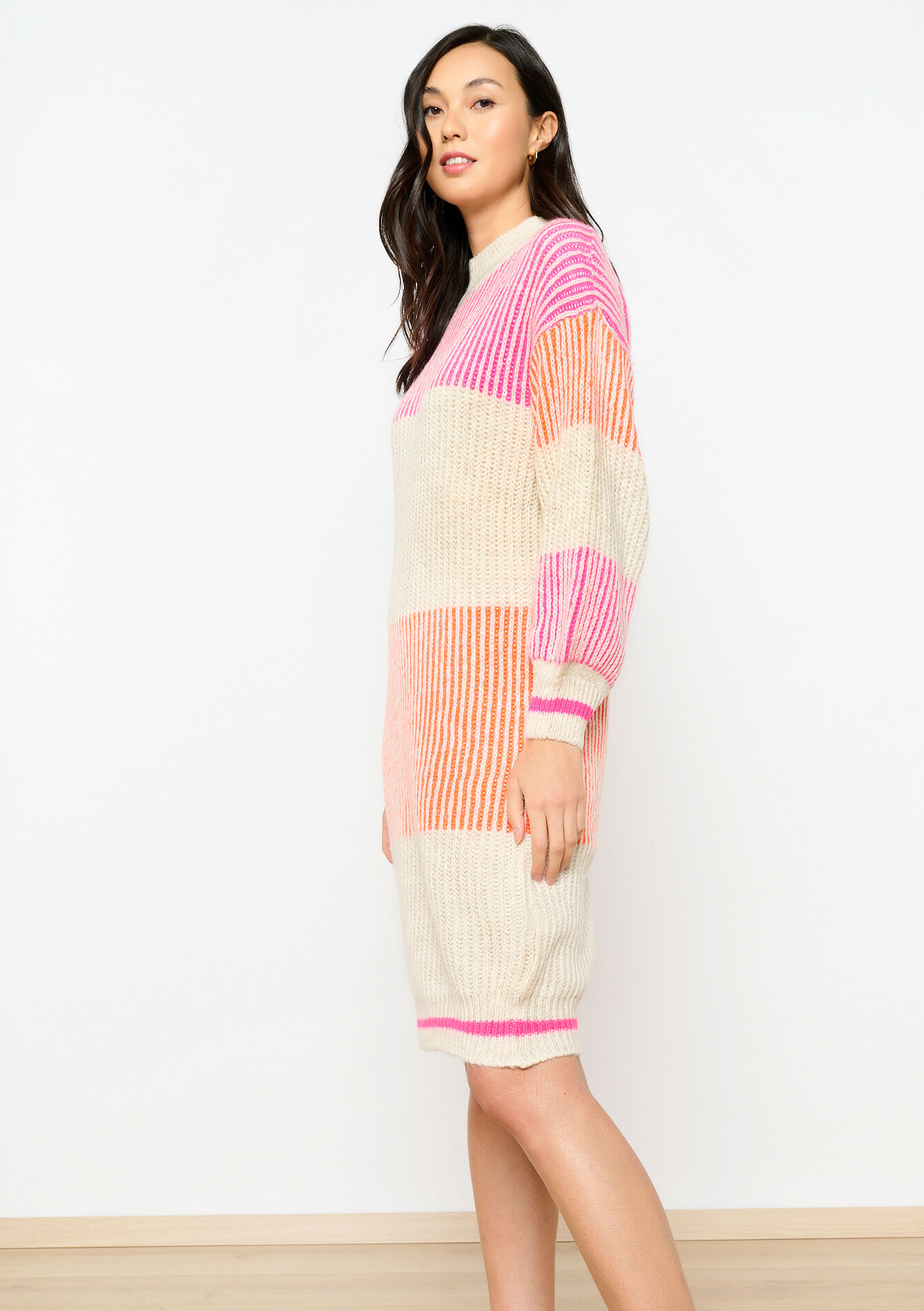 Jumper dress with colourblock, Jumper dress with colourblock - FUSCHIA PINK - 08103474_1465