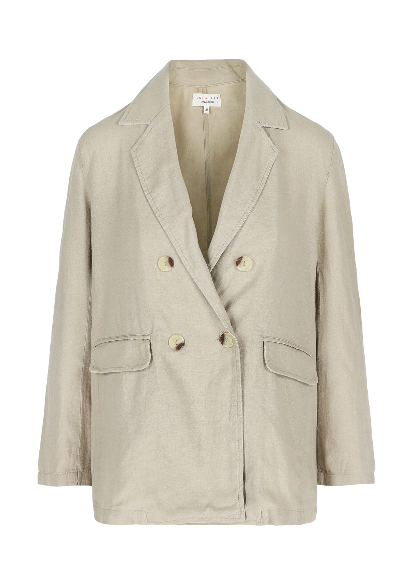 Blazer en lin, Blazer en lin - LIGHT TAUPE - 09100873_1020