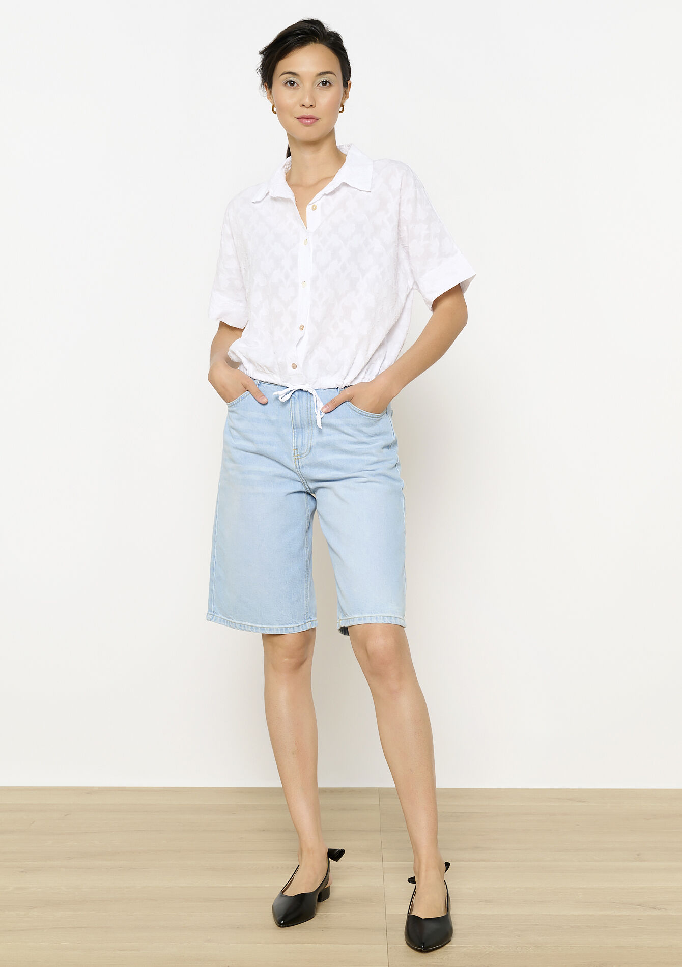 Tie-front shirt - OPTICAL WHITE - 05702862_1019