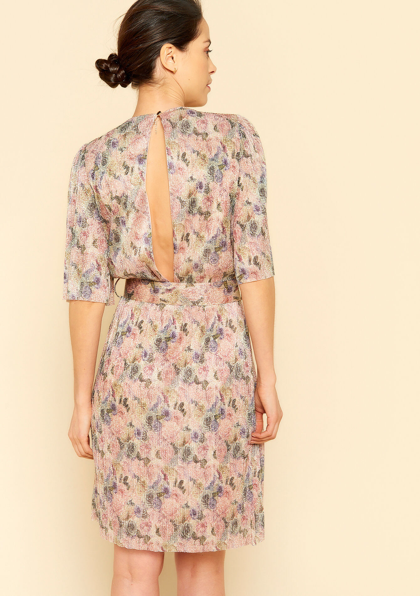 Satijnen wikkeljurk voor bruidsmeisjes - NUDE PINK - 08103176_1301