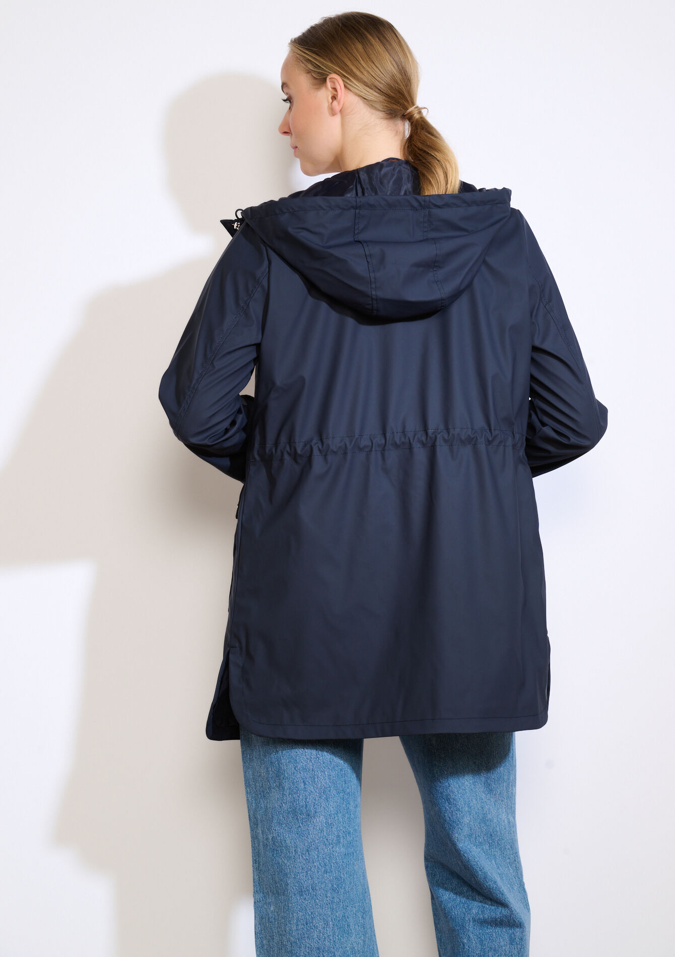 Imperméable mi-long à capuche, Imperméable mi-long à capuche - NAVY BASIC - 23000785_2723