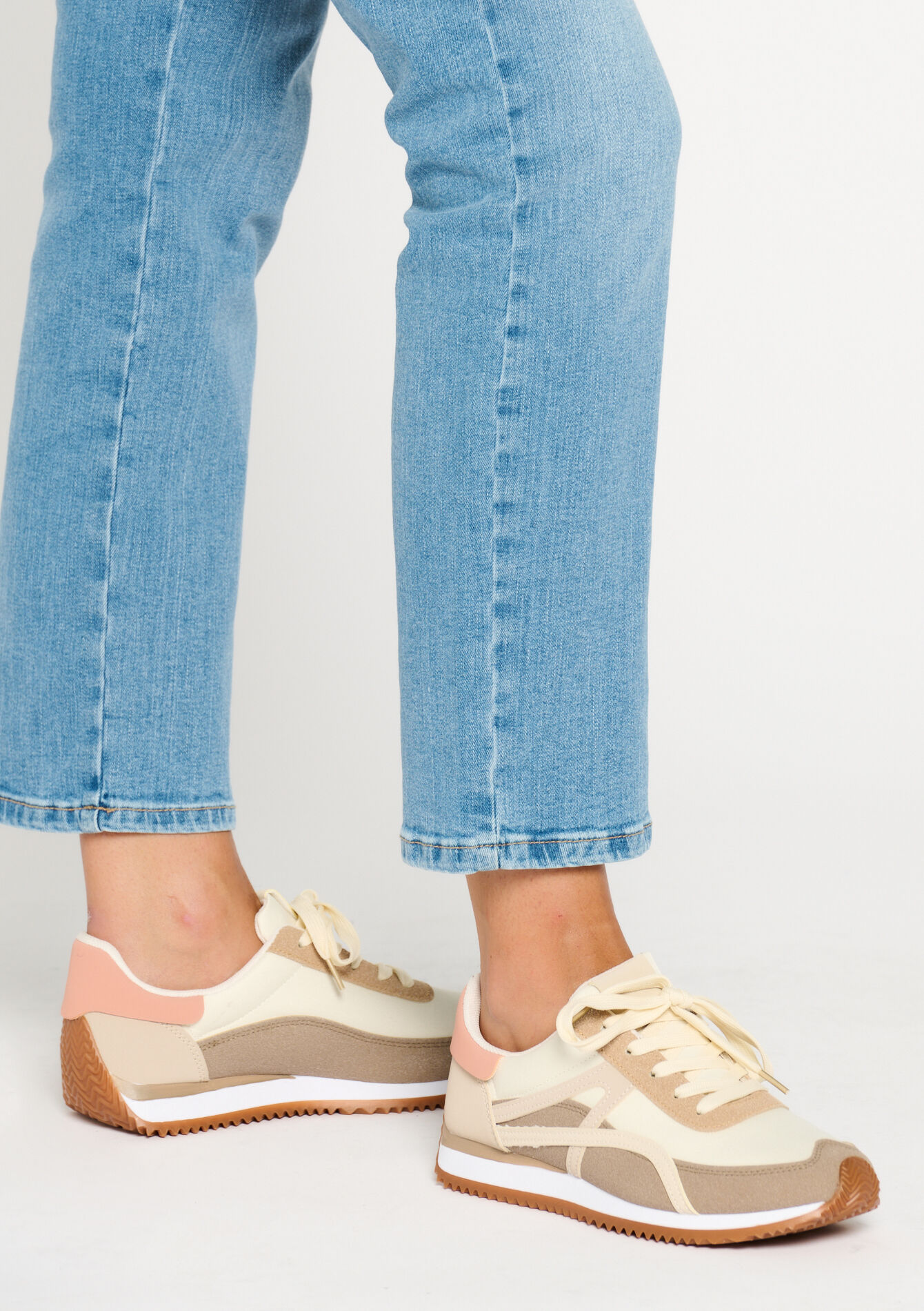 Baskets en similicuir - KHAKI MED - 13000706_4327