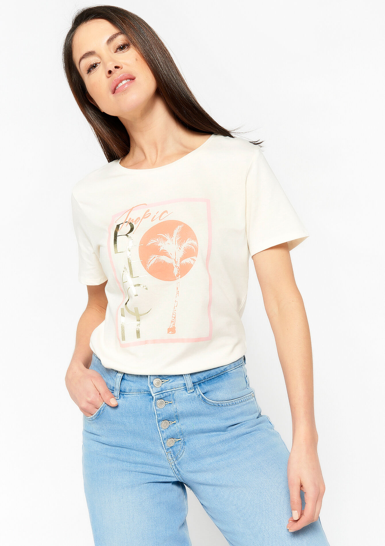 T-shirt with artwork - OFFWHITE - 02301313_1001