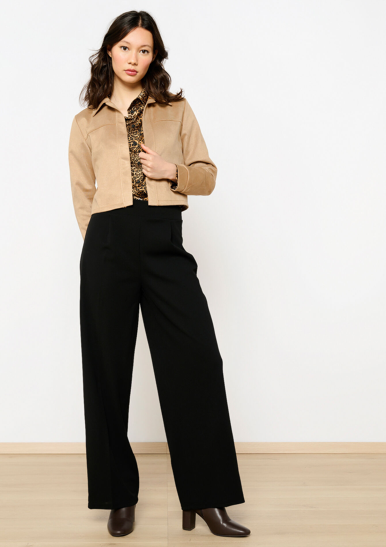 Short suede jacket, Short suede jacket - LIGHT TAUPE - 09101008_2572