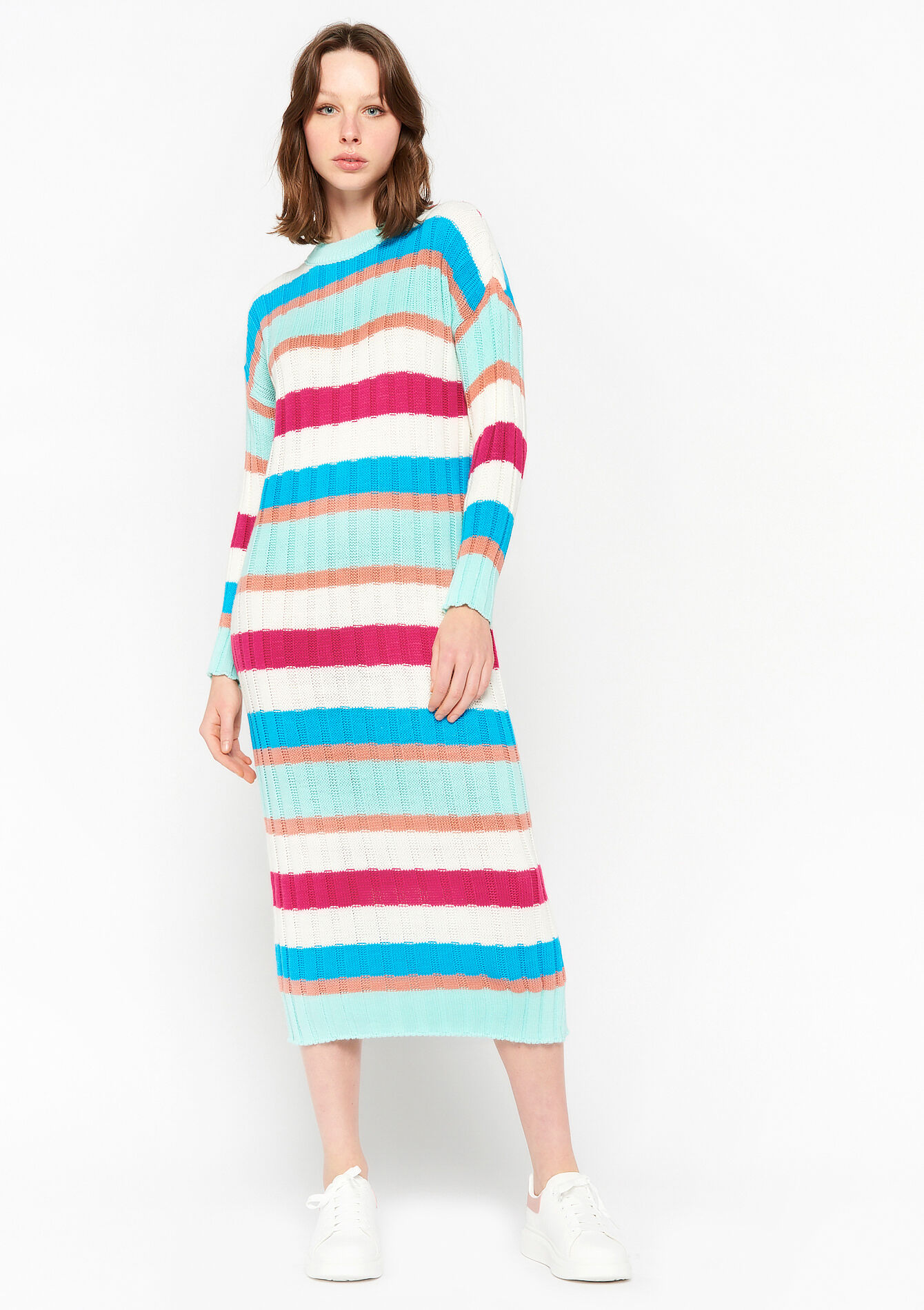 Robe longue à rayures, Robe longue à rayures - MULTICOLOR - 08601879_1000