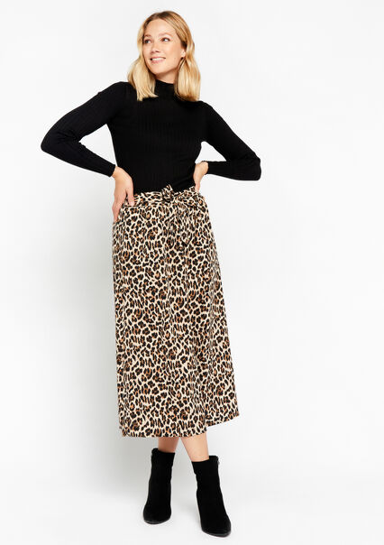 Mid leopard print skirt - BEIGE BIRCH - 07101169_1929