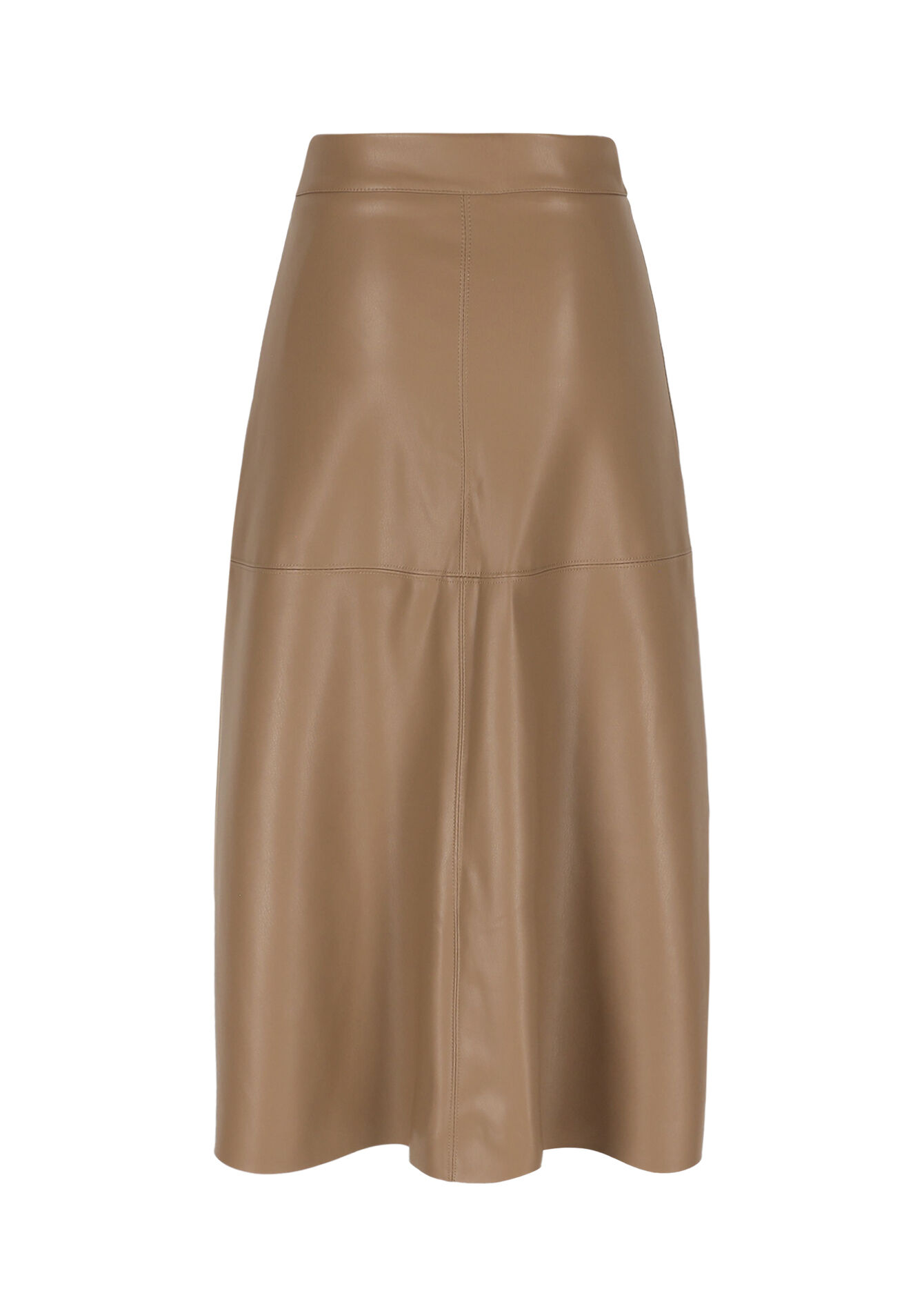 Jupe midi en simili cuir - LIGHT CAMEL - 07101486