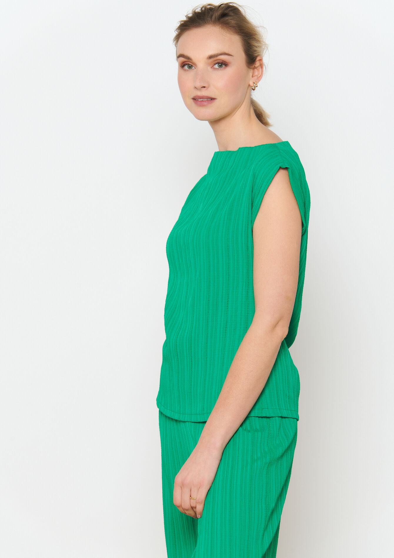 Mouwloze top met plissé, Mouwloze top met plissé - GREEN APPLE - 05702454_1783