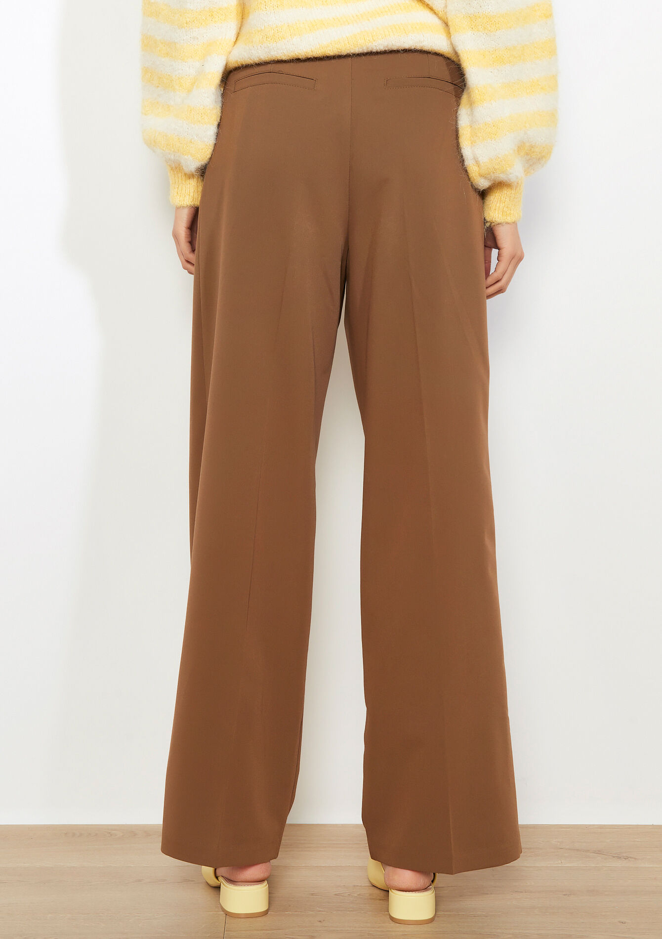 Plooitaille broek met XL fit - BROWN COFFEE - 06100790_3717