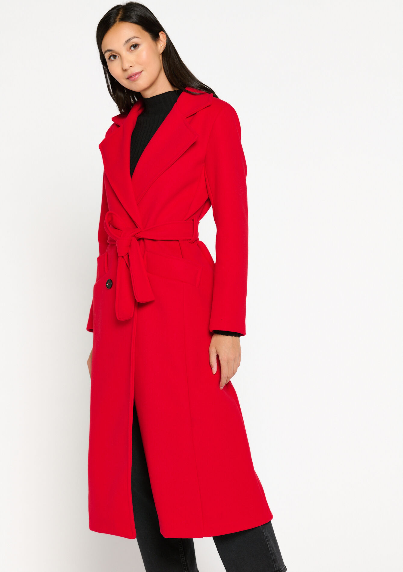 Lange jas in wol - RED LIPSTICK - 23000628_5310