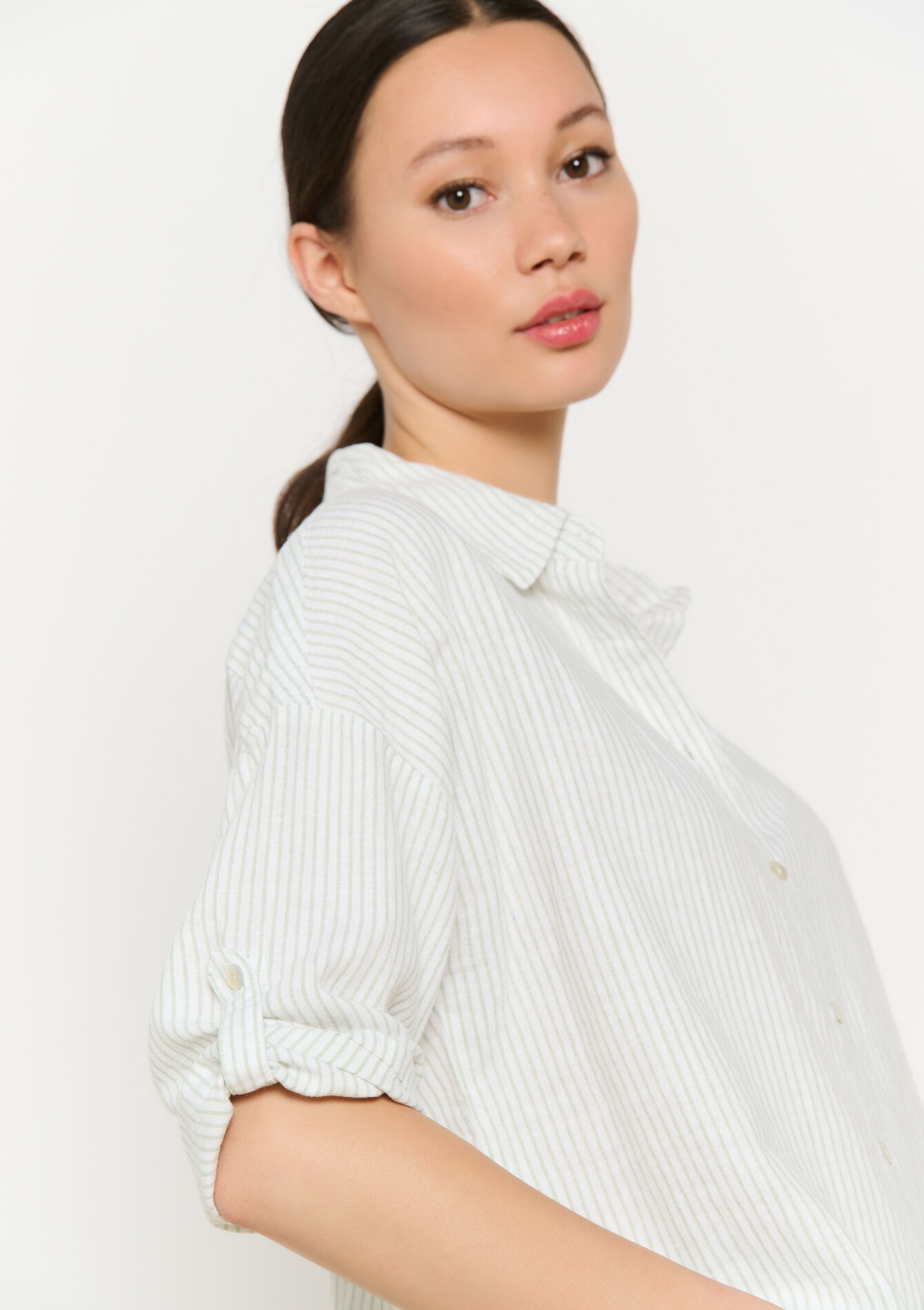 Chemise ample rayée, Chemise ample rayée - KHAKI MINT - 1116175