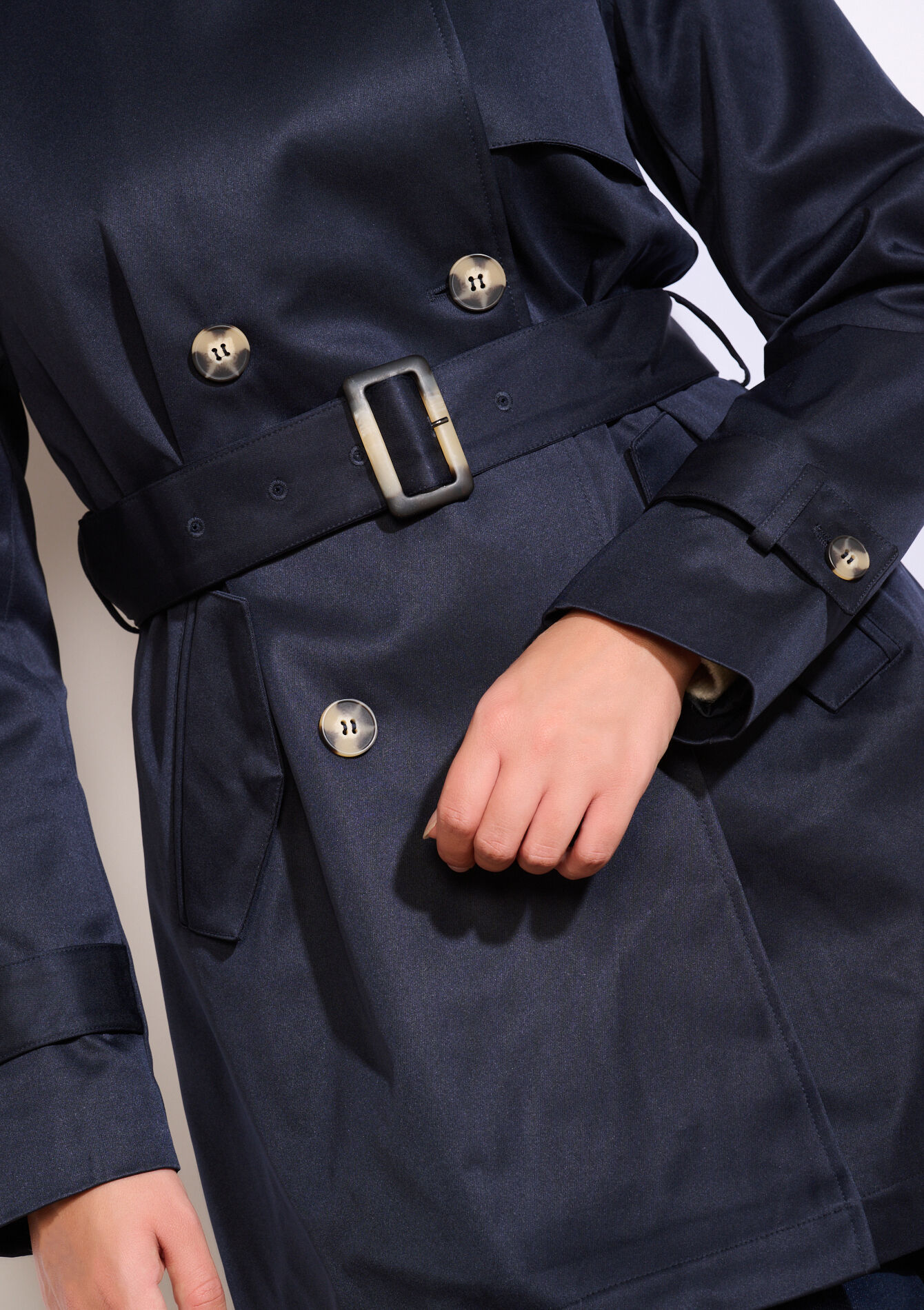 Belted short trench, Belted short trench - NAVY BASIC - 23000737_2723