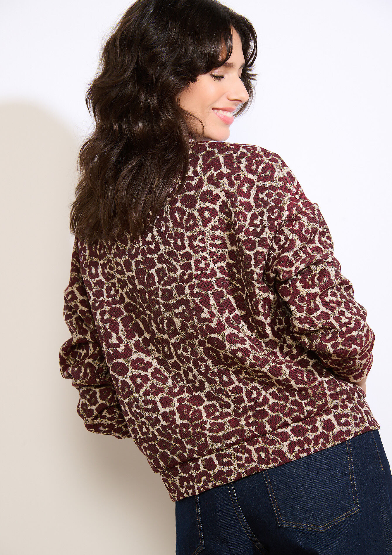 Bomberjack met luipaardprint, Bomberjack met luipaardprint - BORDEAUX WINE - 09101142_5514