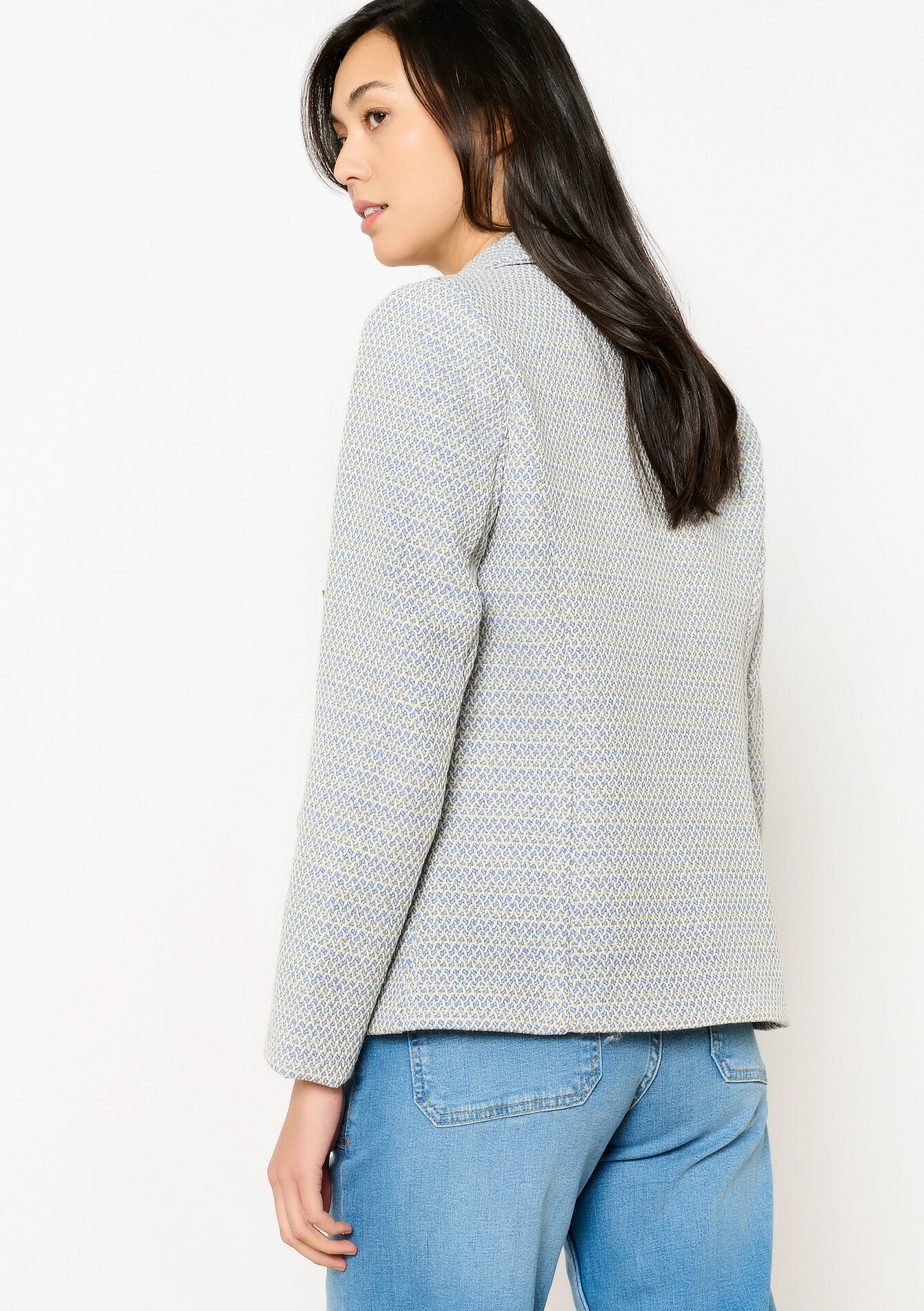 Tweed blazer met dubbele knopen, Tweed blazer met dubbele knopen - BLUE PASTEL - 09101030_3003