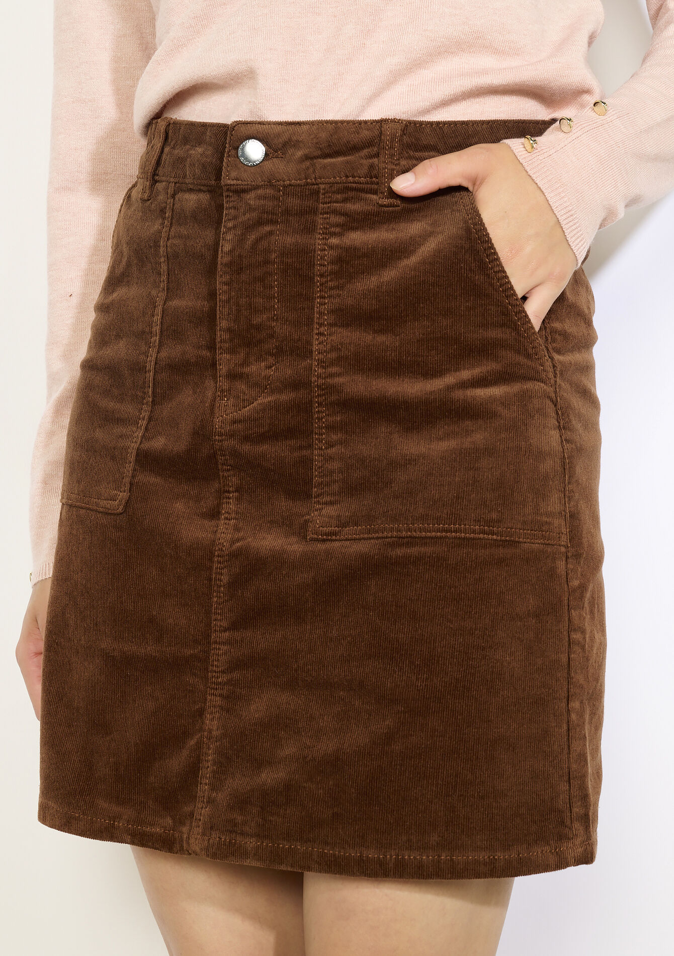 Corduroy minirok - CAMEL GINGER - 07101356_3831