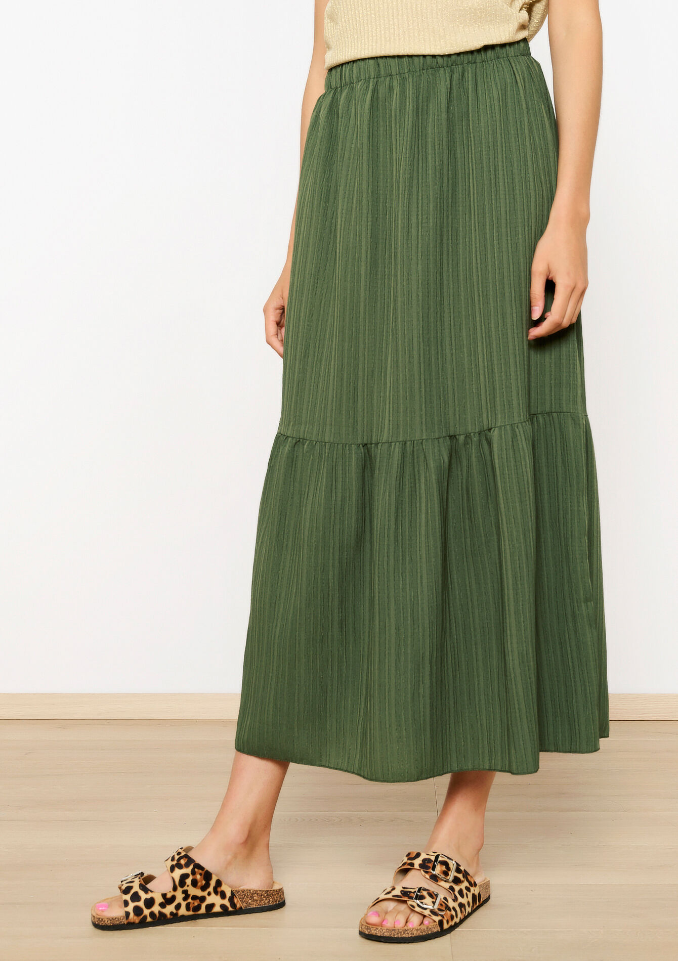 Maxi skirt with ruffles, Maxi skirt with ruffles - KHAKI FADED - 07101255_4326