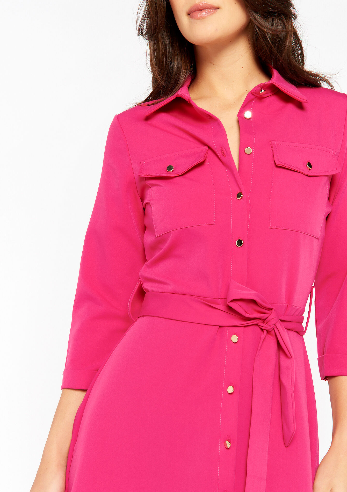 Maxi hemdjurk, Maxi hemdjurk - FUCHSIA - 08601891_5626