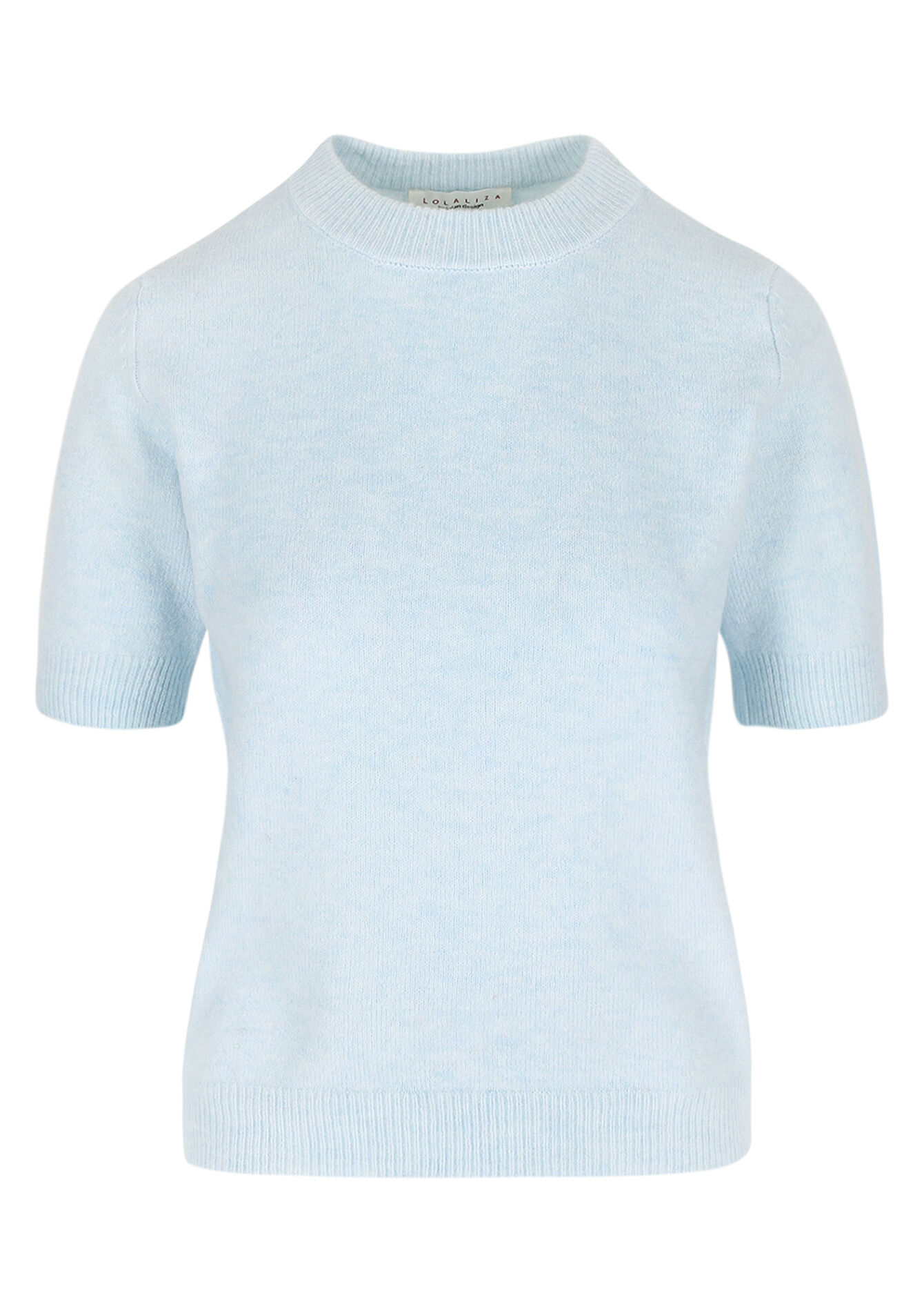 Zachte trui met korte mouwen - BLUE PASTEL - 04007031_3003