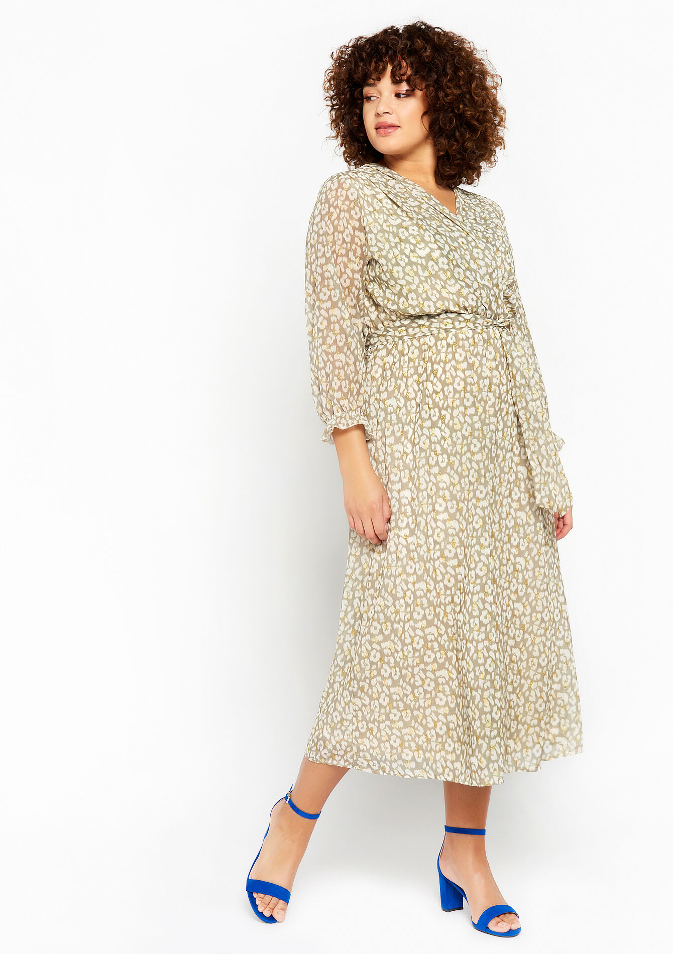 Robe longue à imprimé léopard, Robe longue à imprimé léopard - MINT GREEN - 1068252