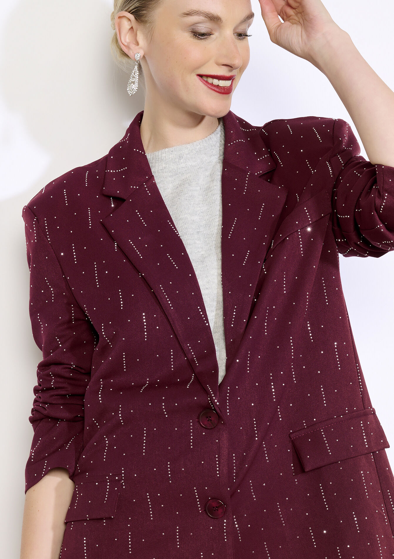 Blazer met strass, Blazer met strass - BORDEAUX WINE - 09101158_5514