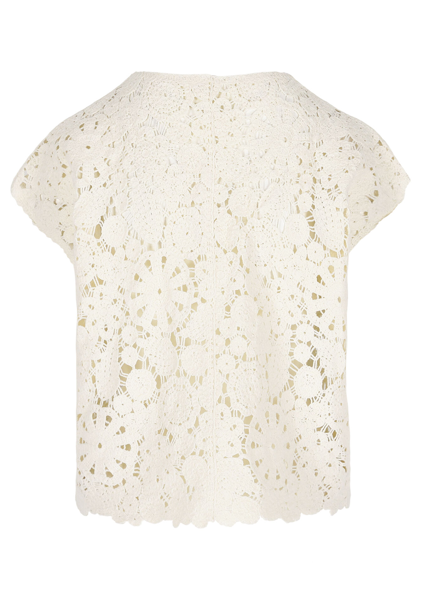 Mouwloze crochet top - VANILLA WHITE - 04007067_1013