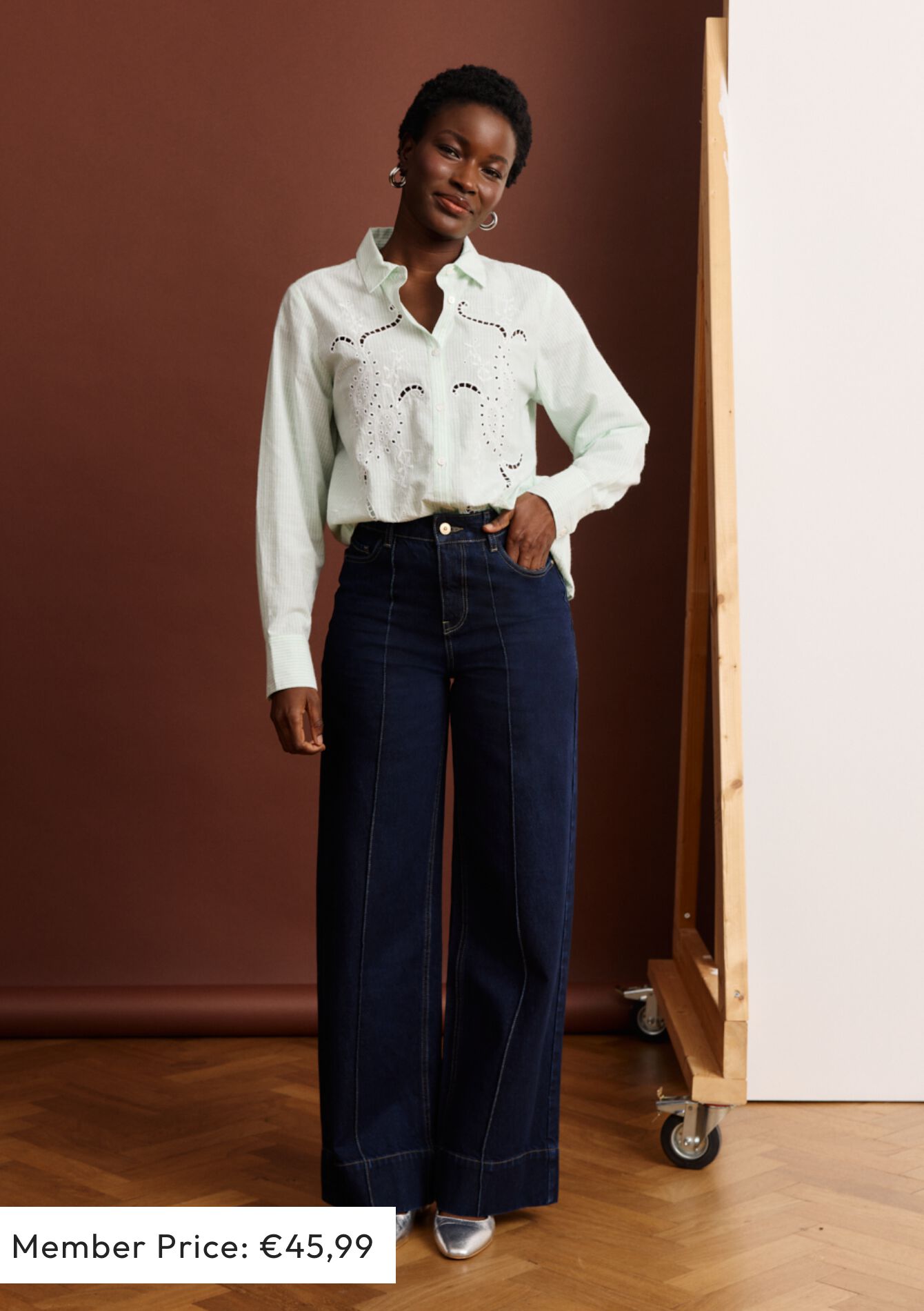 Jean large à surpiqûres, , hi-res