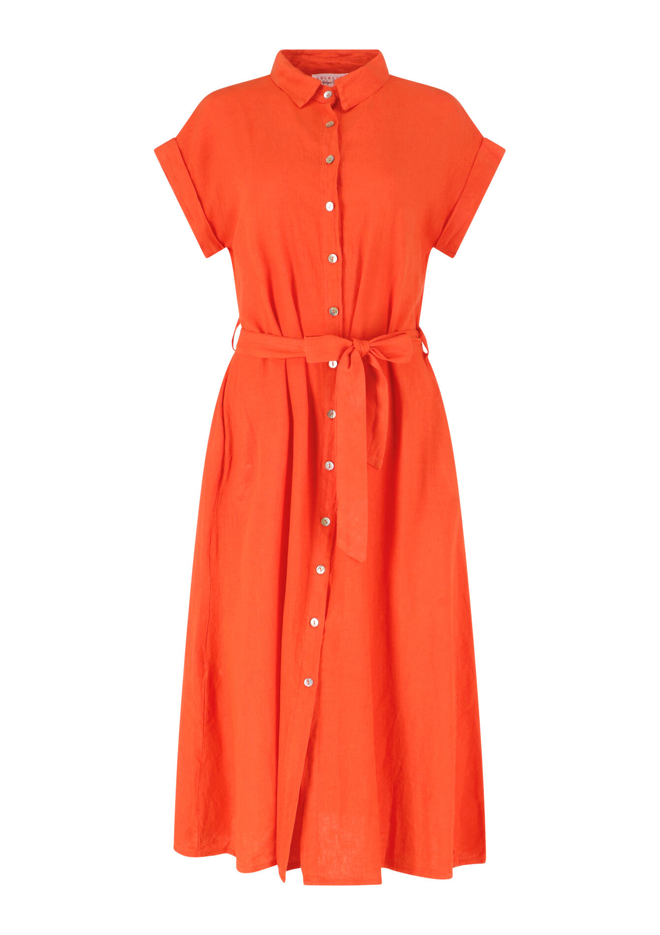 Linnen hemdjurk, Linnen hemdjurk - ORANGE MANGO - 08601990_2575