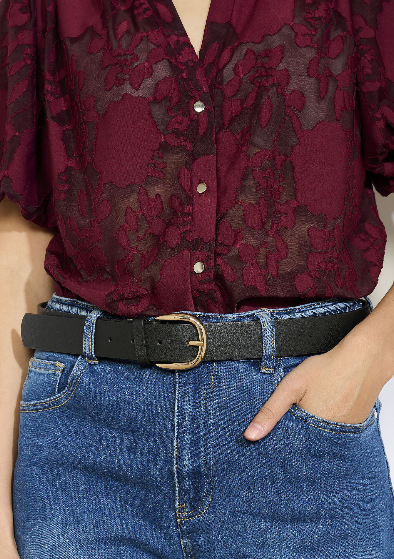 Ceinture boucle ovale, Ceinture boucle ovale - BLACK - 14001946_1119