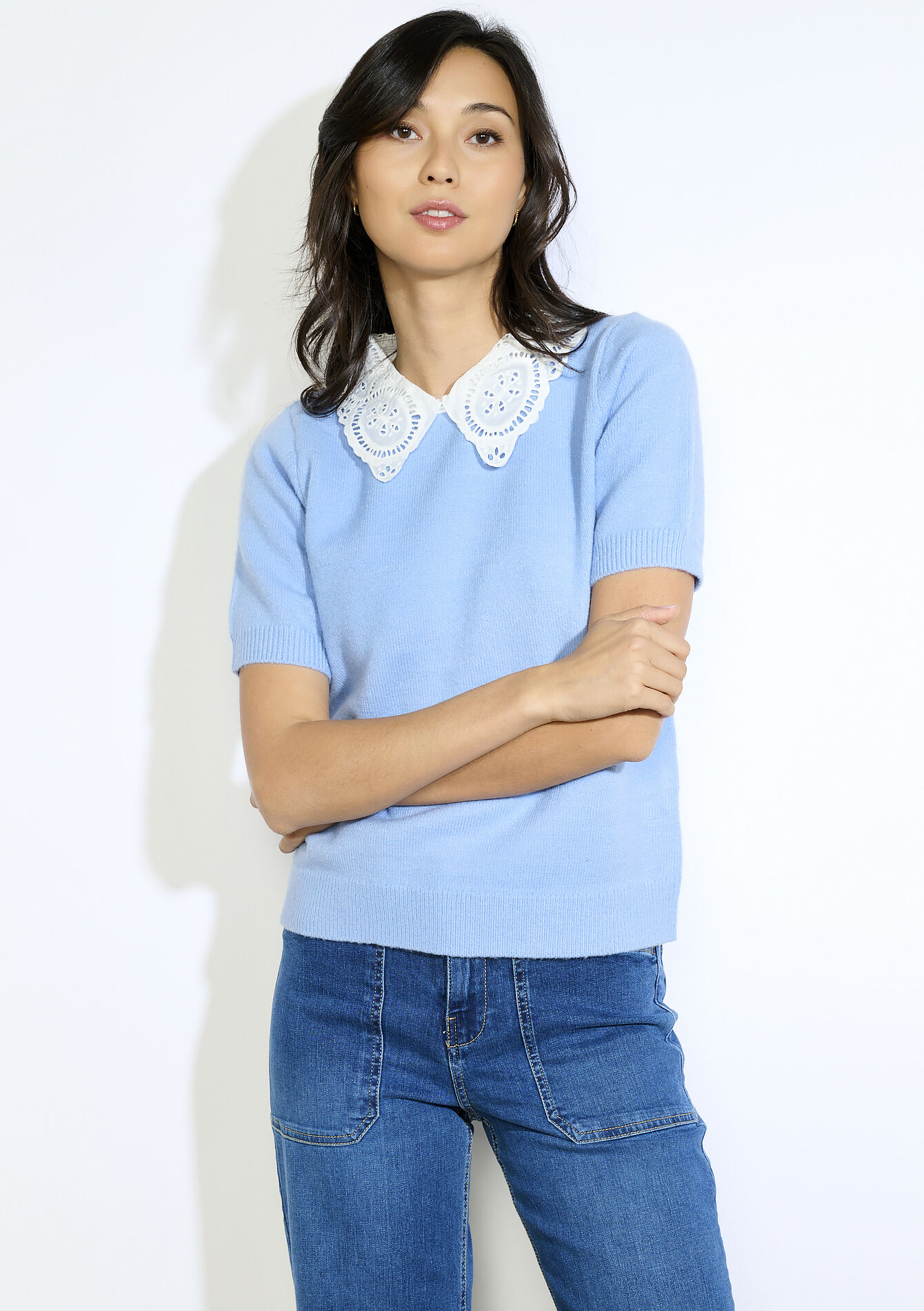 Trui met kanten kraag, Trui met kanten kraag, , back