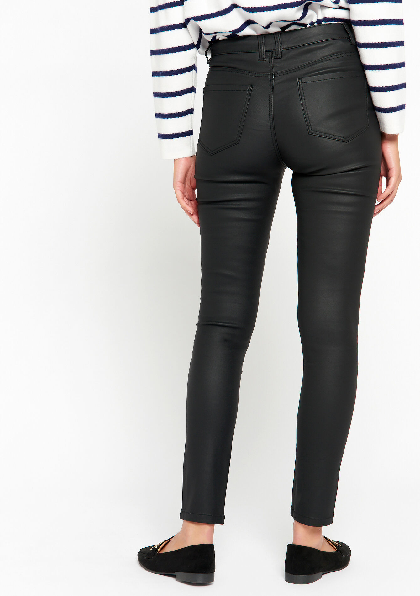 Coated skinny trousers, Coated skinny trousers - BLACK - 06004355_1119