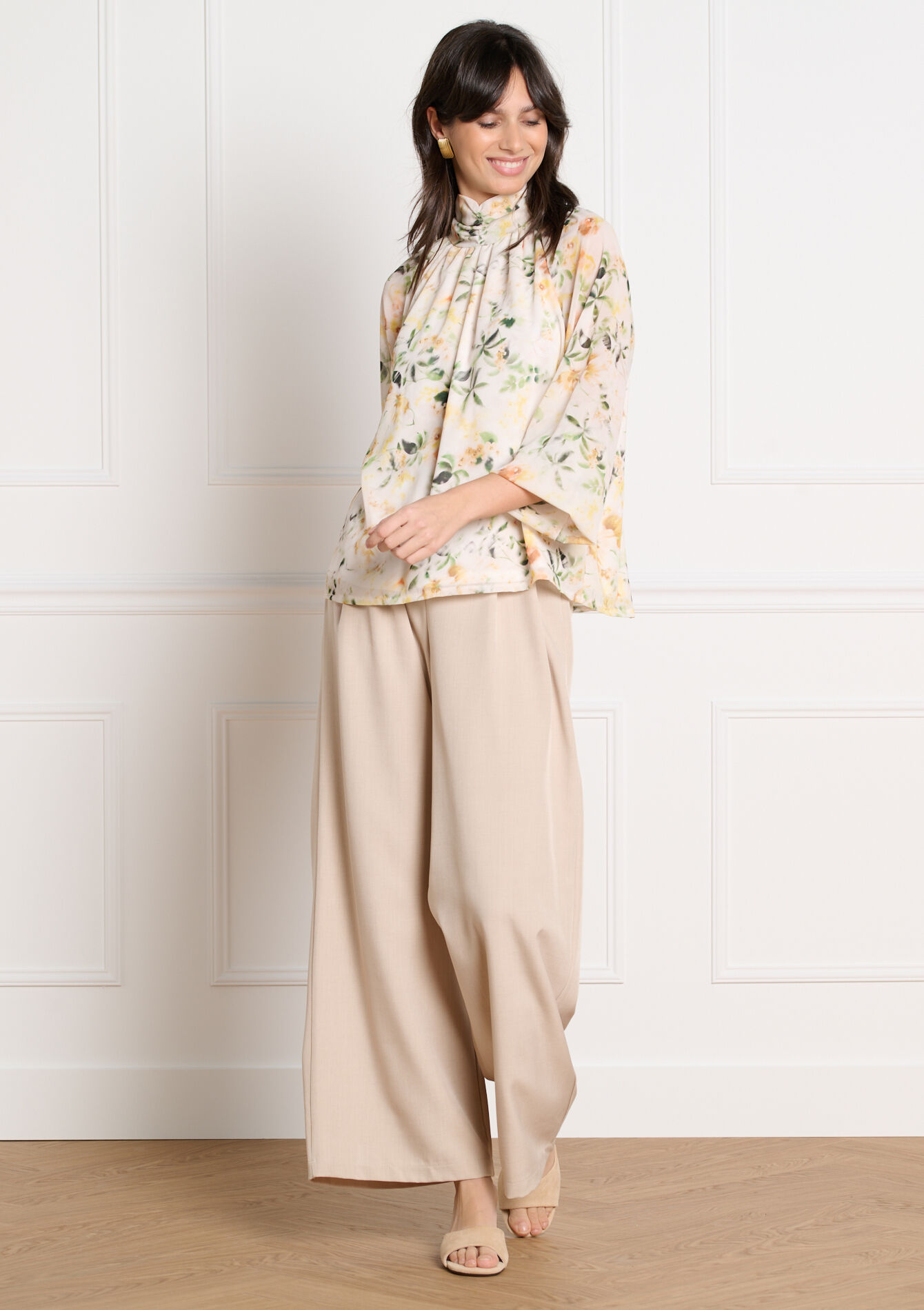 Blouse fluide fleurie - VANILLA WHITE - 05703060_1013