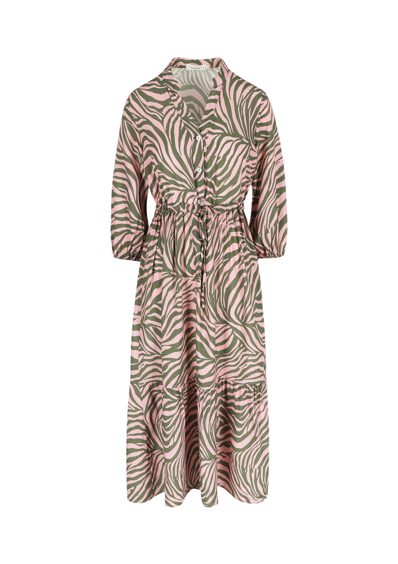 Maxi-jurk met zebranprint, Maxi-jurk met zebranprint - KHAKI FADED - 08103996_4326