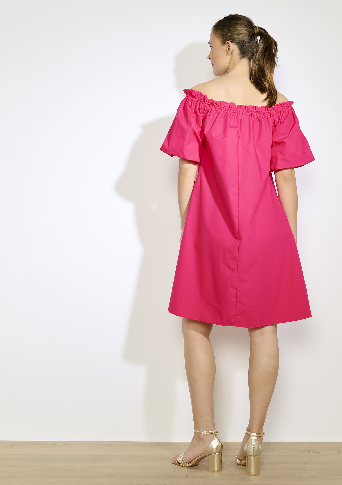 Robe épaules dénudées, Robe épaules dénudées - FUCHSIA - 08104207_5626