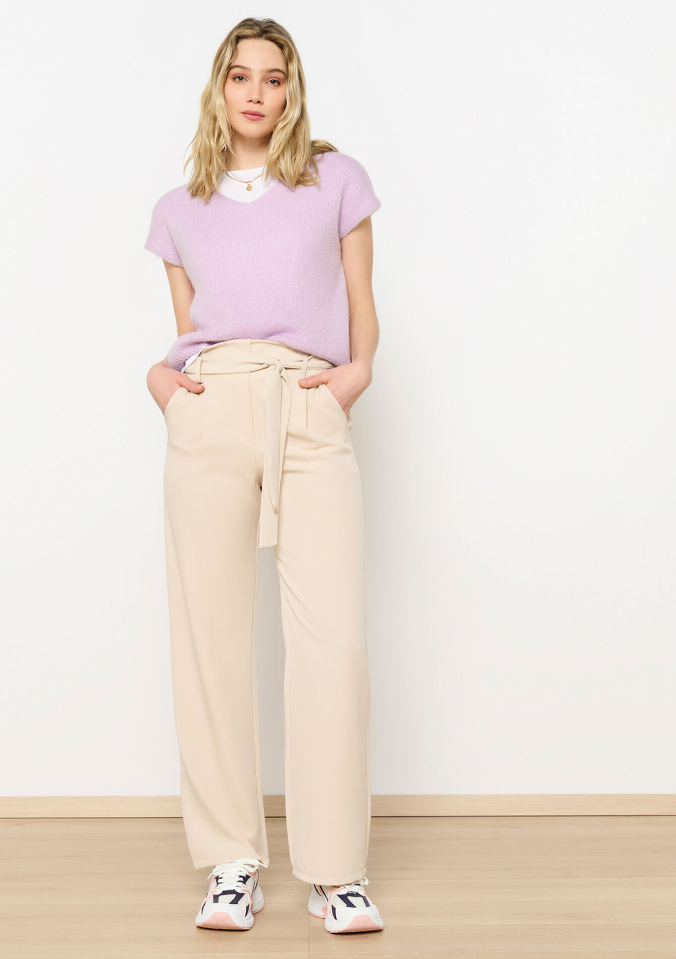 Mohair sweater with short sleeves, Mohair sweater with short sleeves - LILAC BRIGHT - 04006894_2578