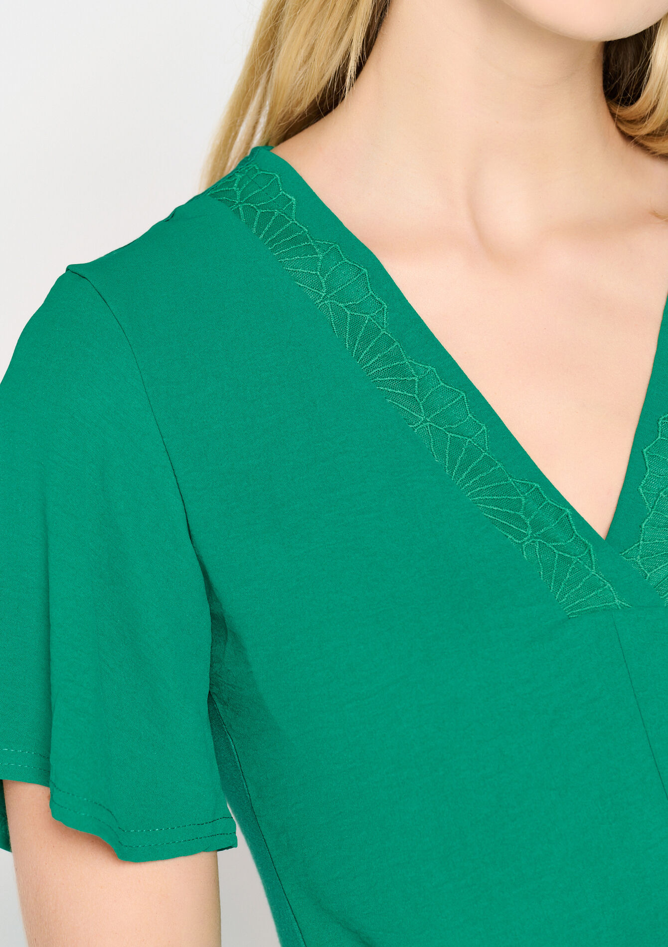 T-shirt met vlindermouwen, T-shirt met vlindermouwen - GREEN GAZON - 02301354_4604